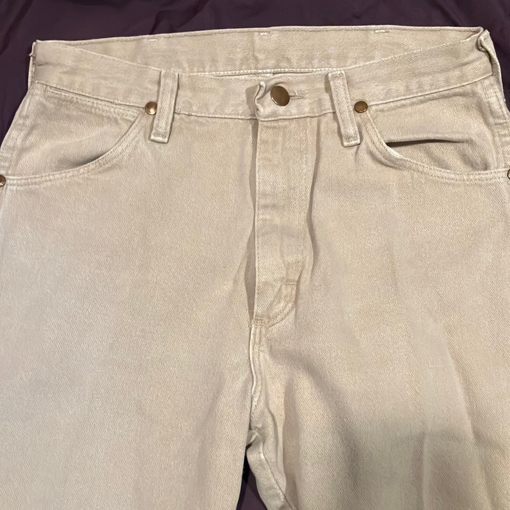 Original wrangler cowboy cut beige strait leg retro jeans 29x 36